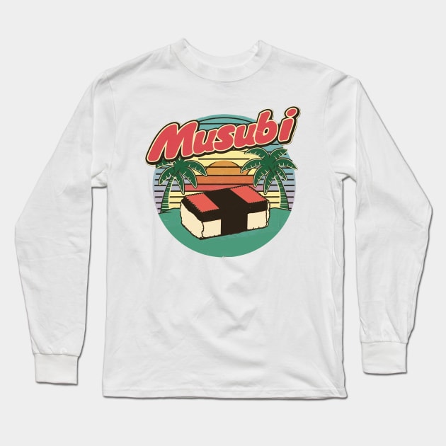 Japanase Hawaiian Spam Musubi Retro 90s Kawaii Hawaii Long Sleeve T-Shirt by Moulezitouna